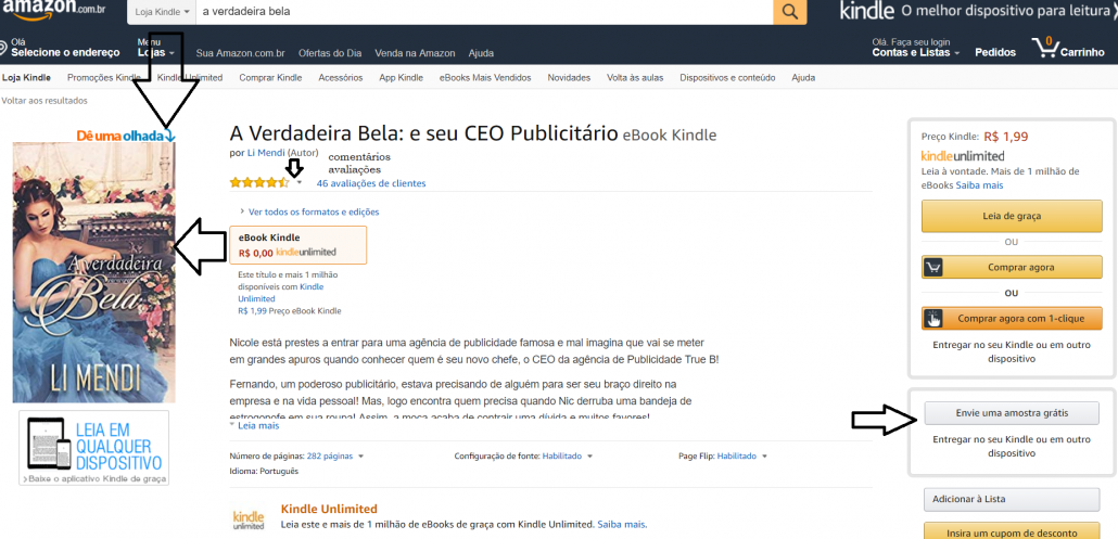 Amostra de Livro Aplicativo Kindle Ilimitado