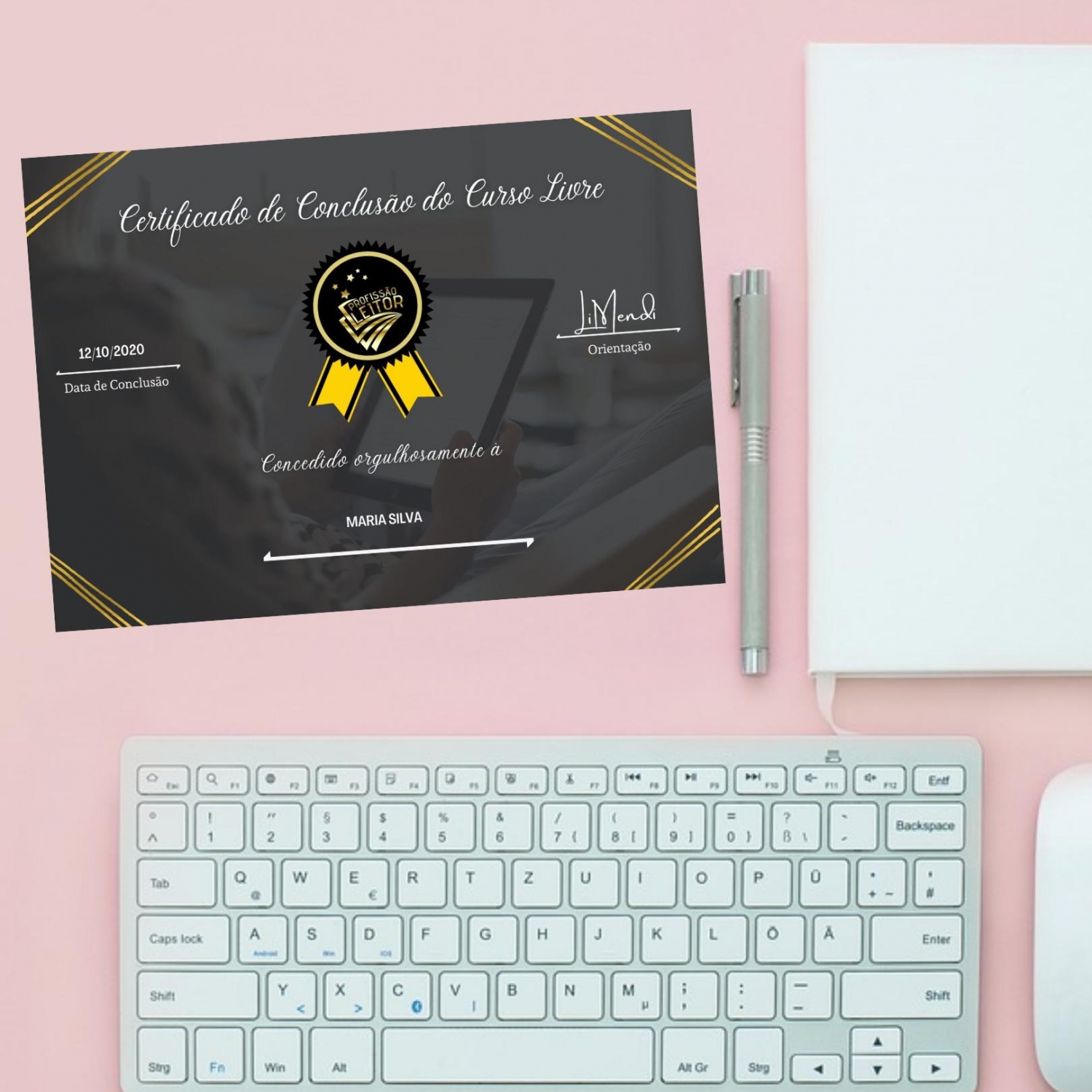 certificado de conclusão curso profissão leitor